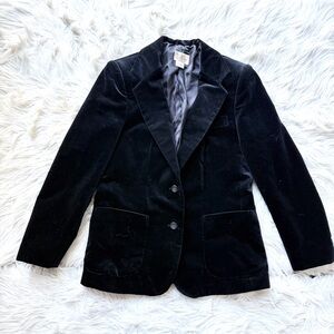 Buffums Vintage Black Velvet Women’s Blazer Jacket Made in Japan Holiday 10